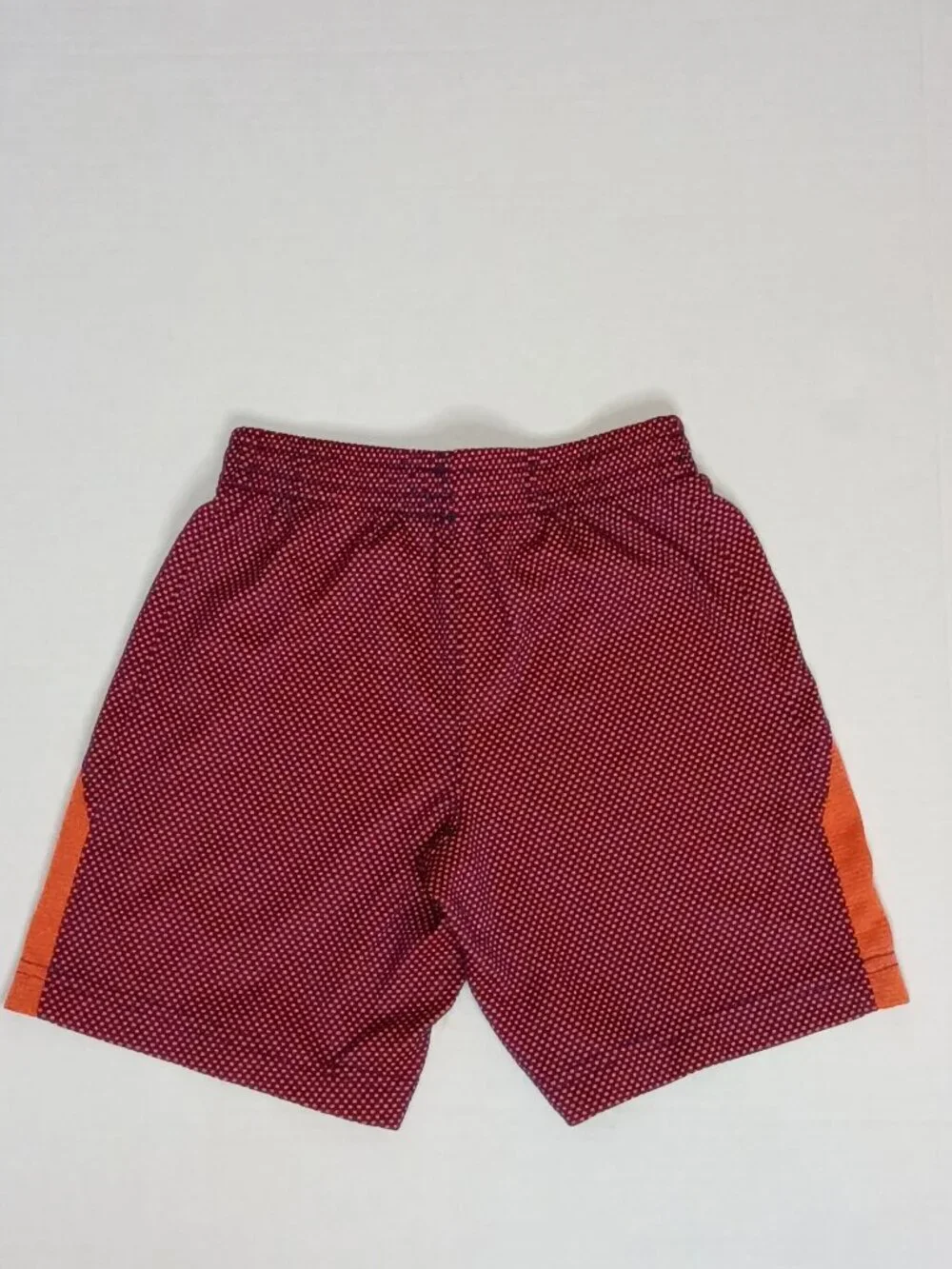 Nike Boys Athletic Shorts 4/5Y Orange Navy Dotted Swoosh